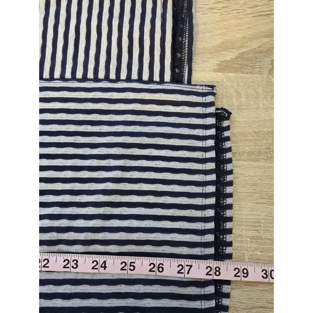 HABITAT Women's Asymmetrical Striped 3/4 Sleeve Top XL Navy Blue Gray Nautical - Picture 12 of 12